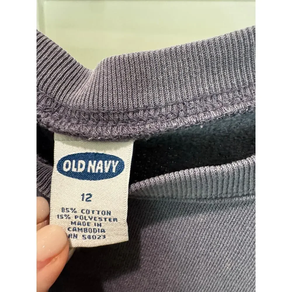 Vintage Old‎ Navy Girl's Crew Neck Sweatshirt Size 12 Blue